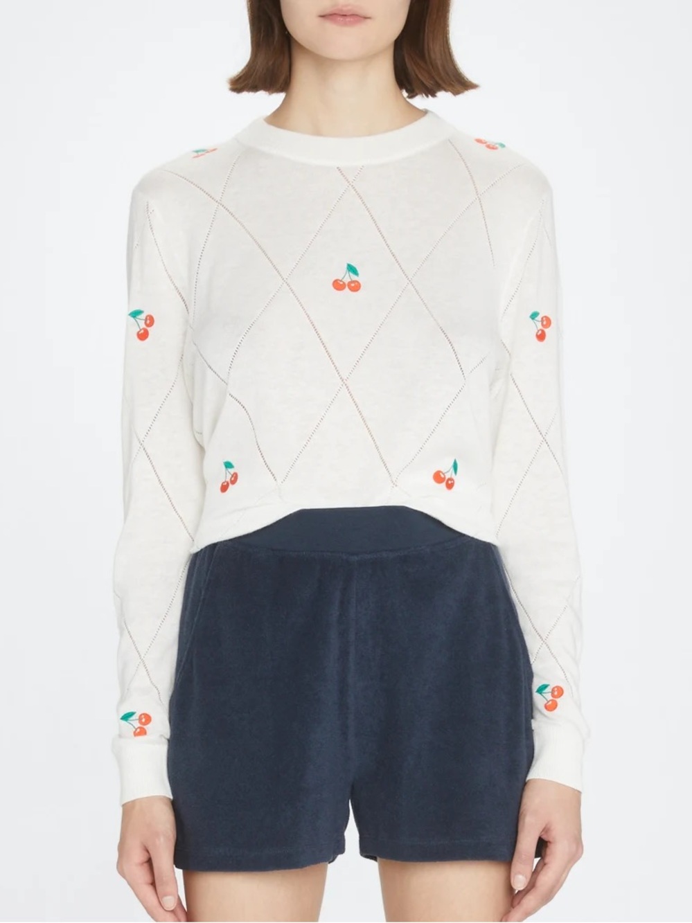 KULE Cream Knit Crewneck Sweater